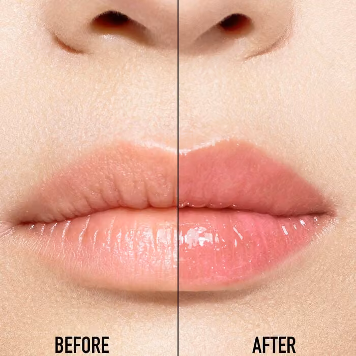 038 Rose Nude · first official before/after lip comparison