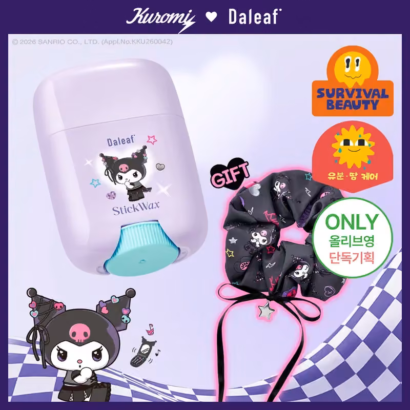 Daleaf Glam Stick Hair Wax 16g · Kuromi scrunchie set — Olive Young product photograph