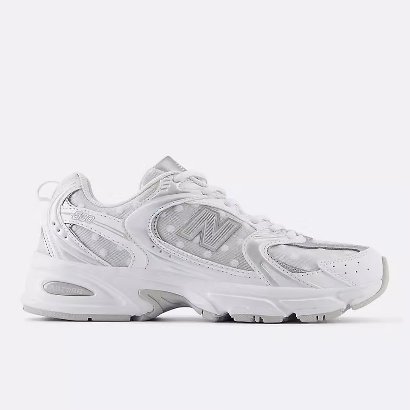 New Balance 530 U530HFW, White with Silver Metallic, official representative product photo