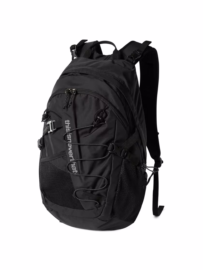 Black thisisneverthat SP-Logo Field Backpack 28, angled front view