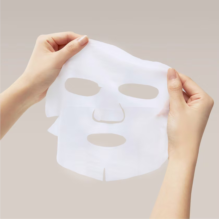 Unfolded full-face mask sheet.