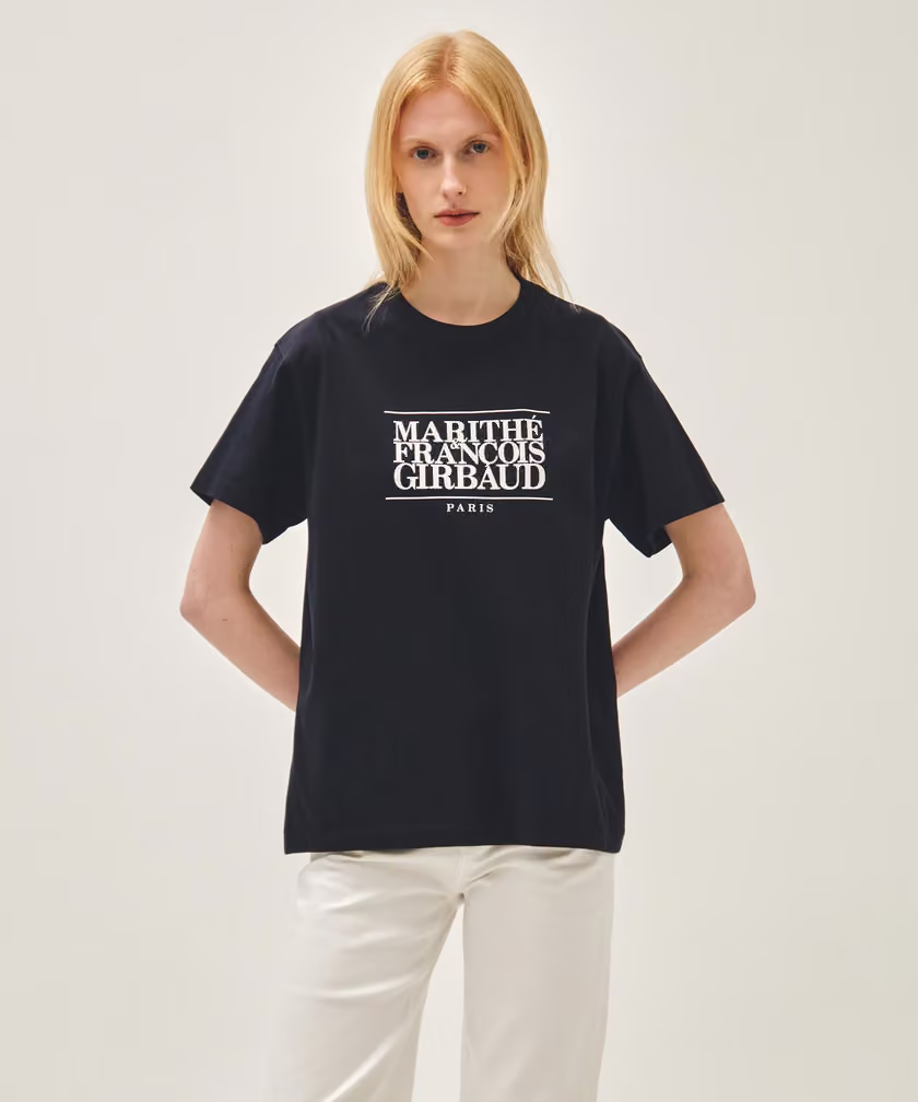 Marithé François Girbaud CLASSIC LOGO TEE navy, official representative product photo