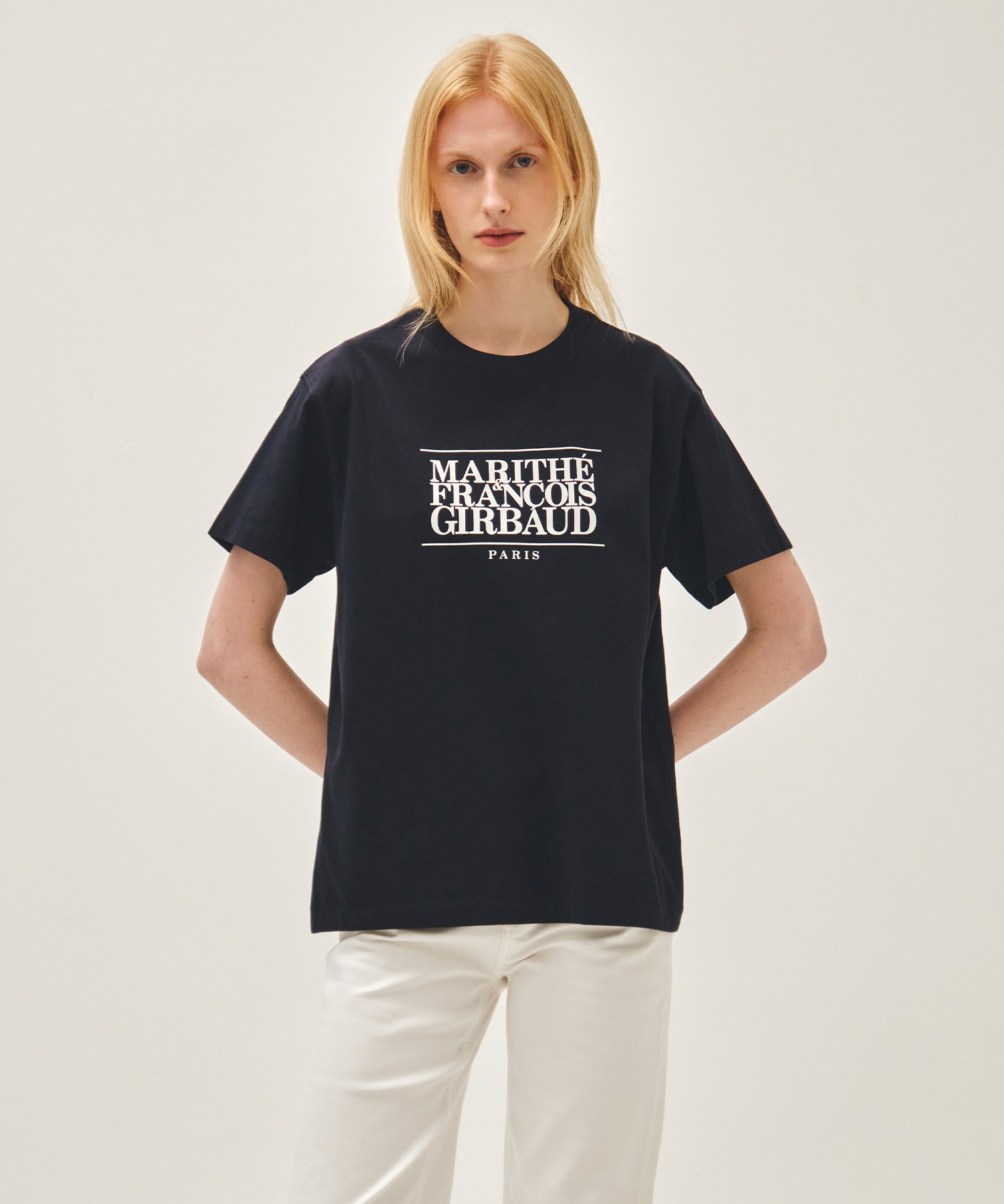 Marithé François Girbaud CLASSIC LOGO TEE navy, official representative product photo