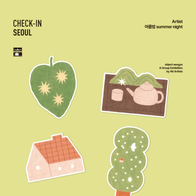 Official Object product photograph of the CHECK-IN SEOUL Summer Night illustrated sticker.