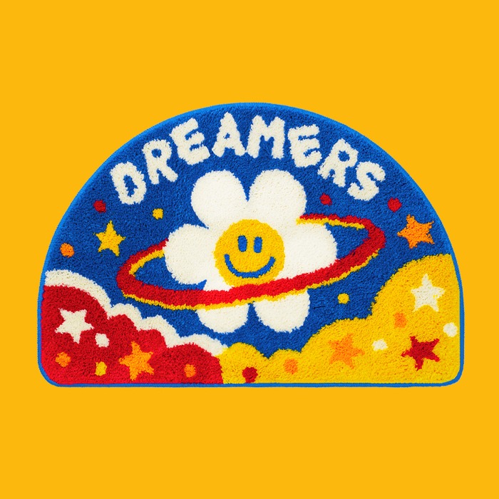 Official Wiggle Wiggle photograph of the colorful Dreamers floor mat.