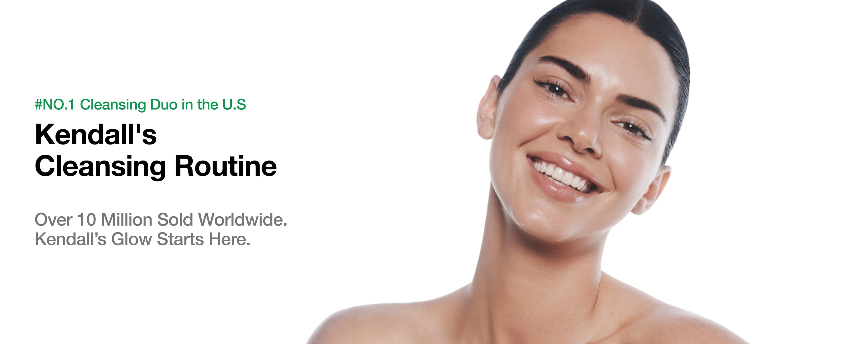 Official model campaign for the cleansing routine.