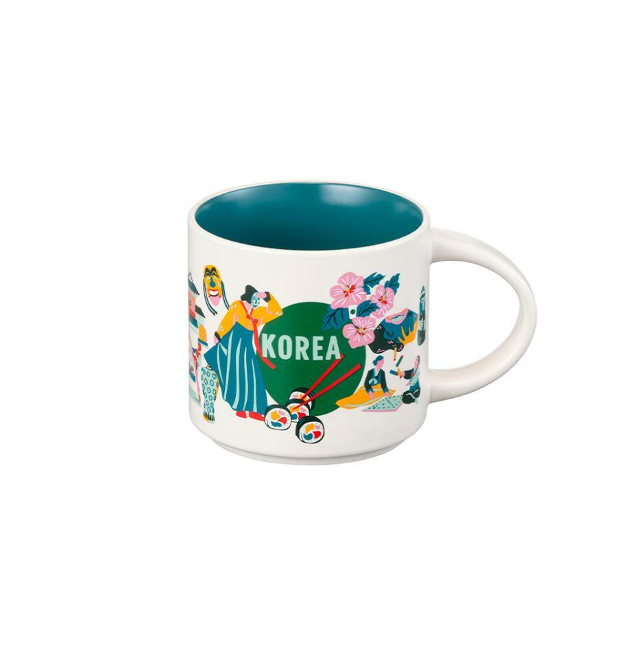 Starbucks Discovery Korea Mug 414 ml, teal interior and handle