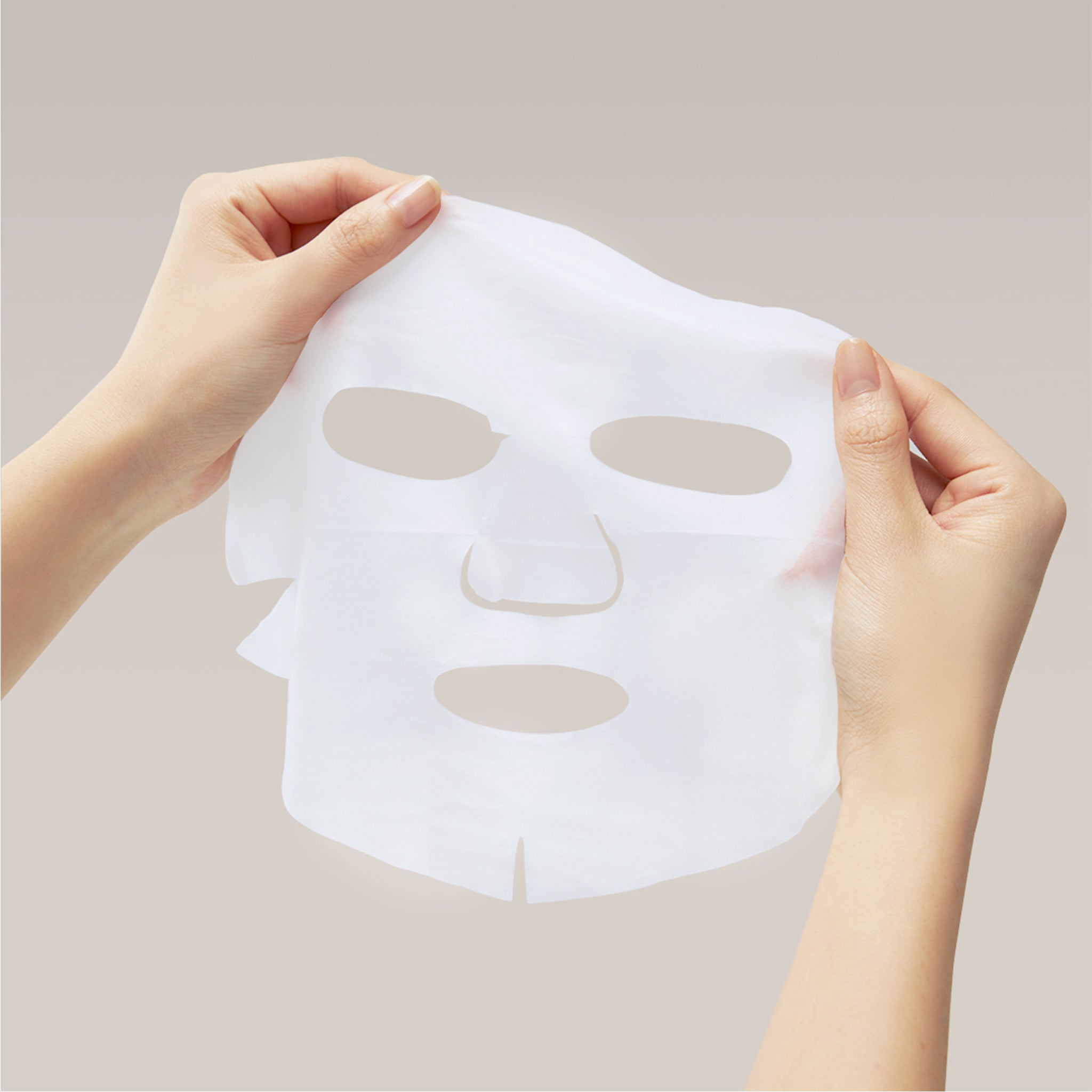 Unfolded full-face mask sheet.