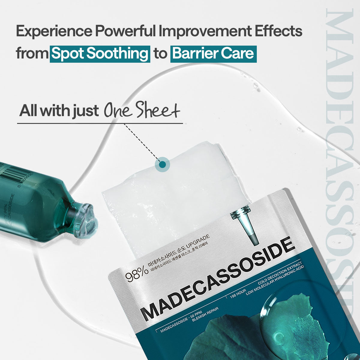 Essence-soaked sheet and sachet detail.