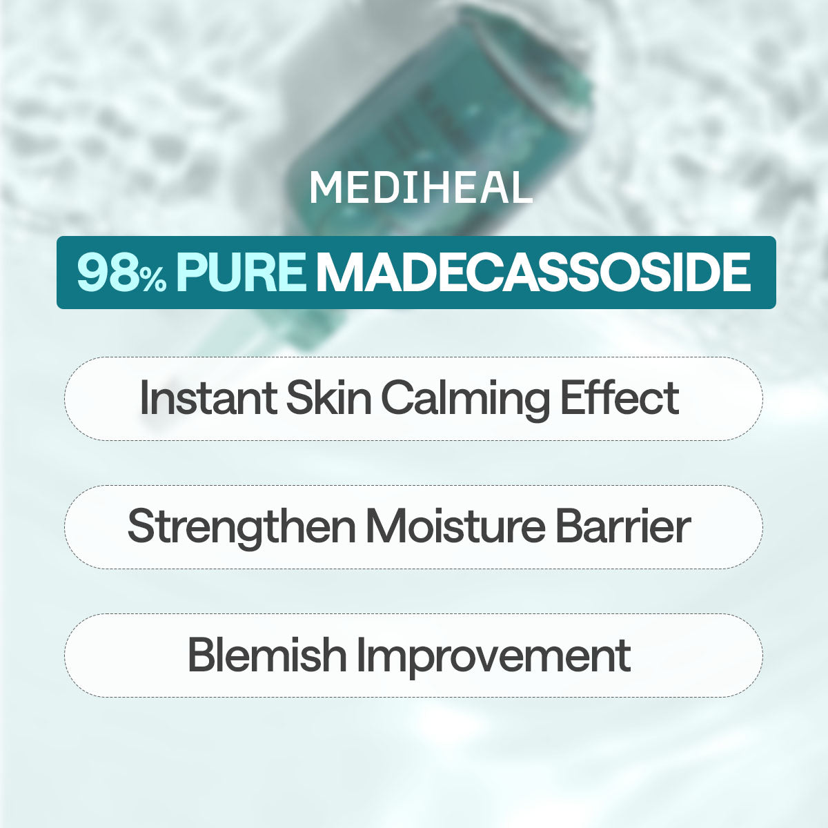 Madecassoside ingredient-purity and cosmetic-benefit panel.