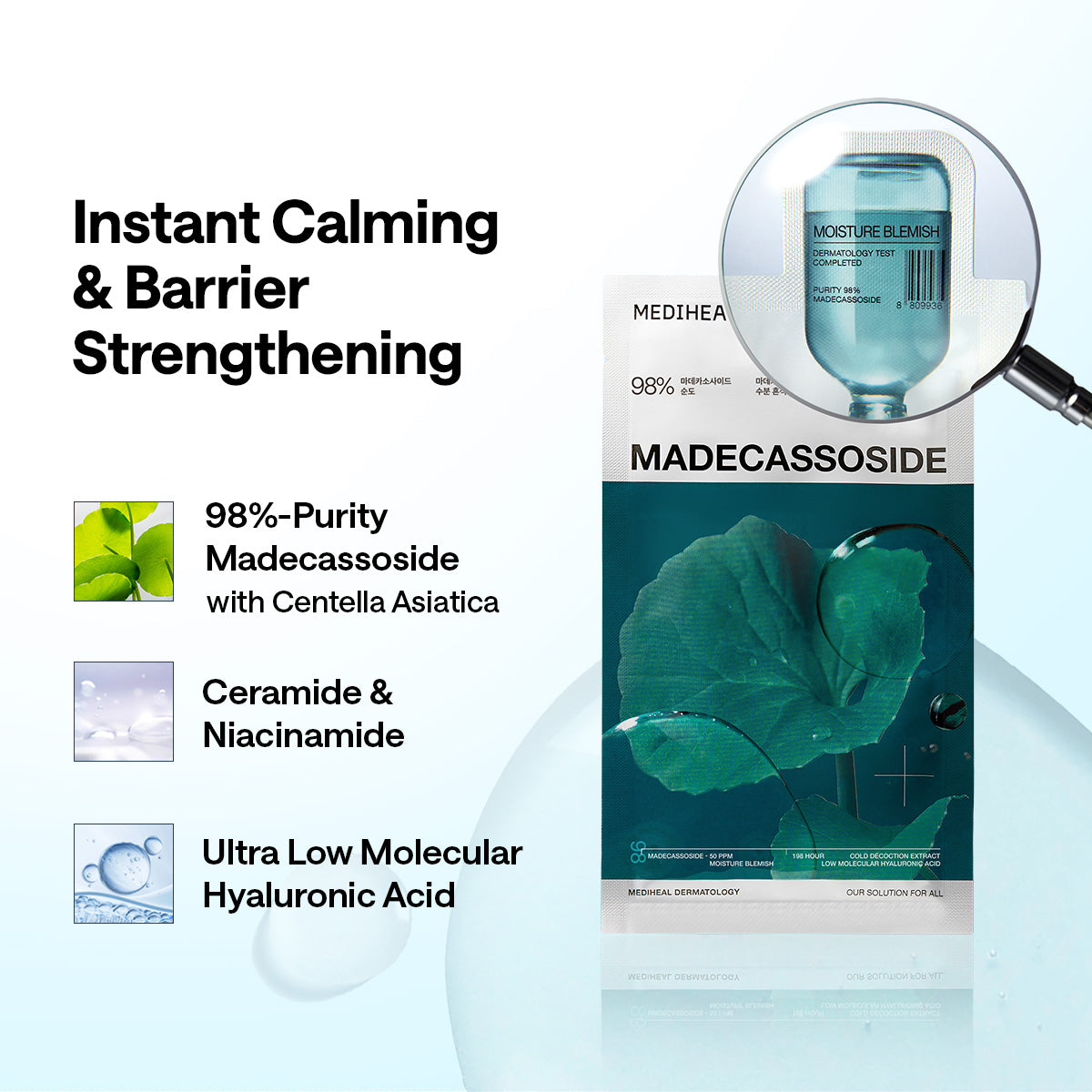 Highlighted ingredients: madecassoside, centella, ceramide, niacinamide and hyaluronic acid.