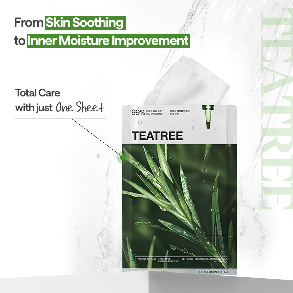 Essence-soaked sheet and product sachet.