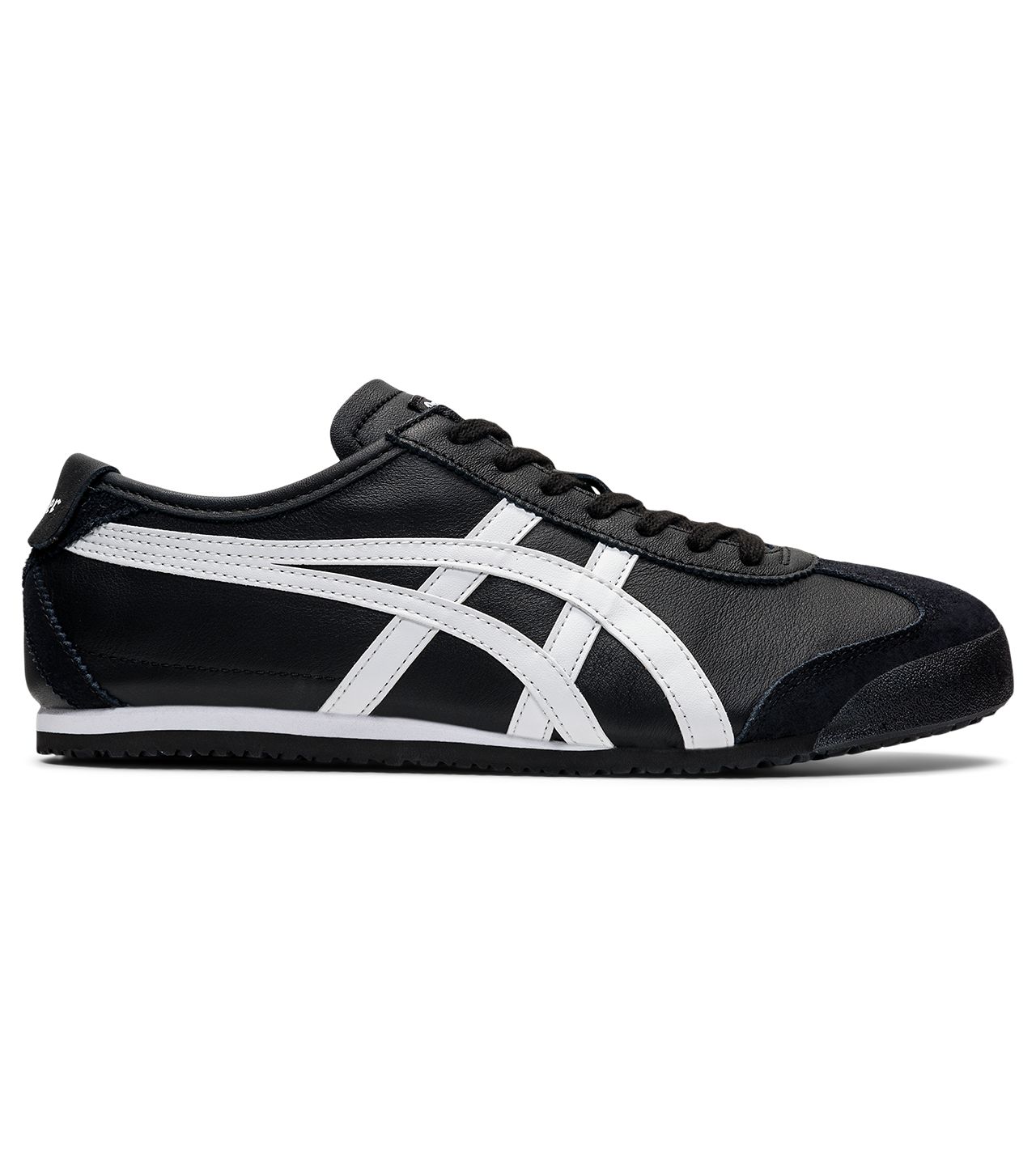 Onitsuka Tiger Mexico 66 Black/White — single-shoe medial profile