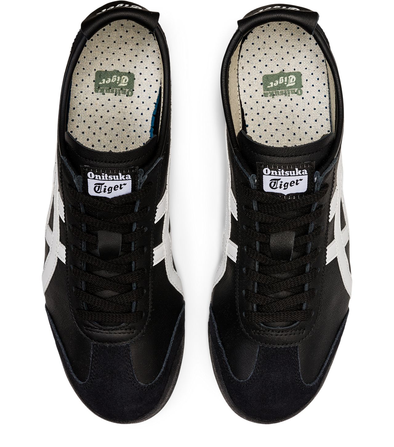 Onitsuka Tiger Mexico 66 Black/White — top view of the pair