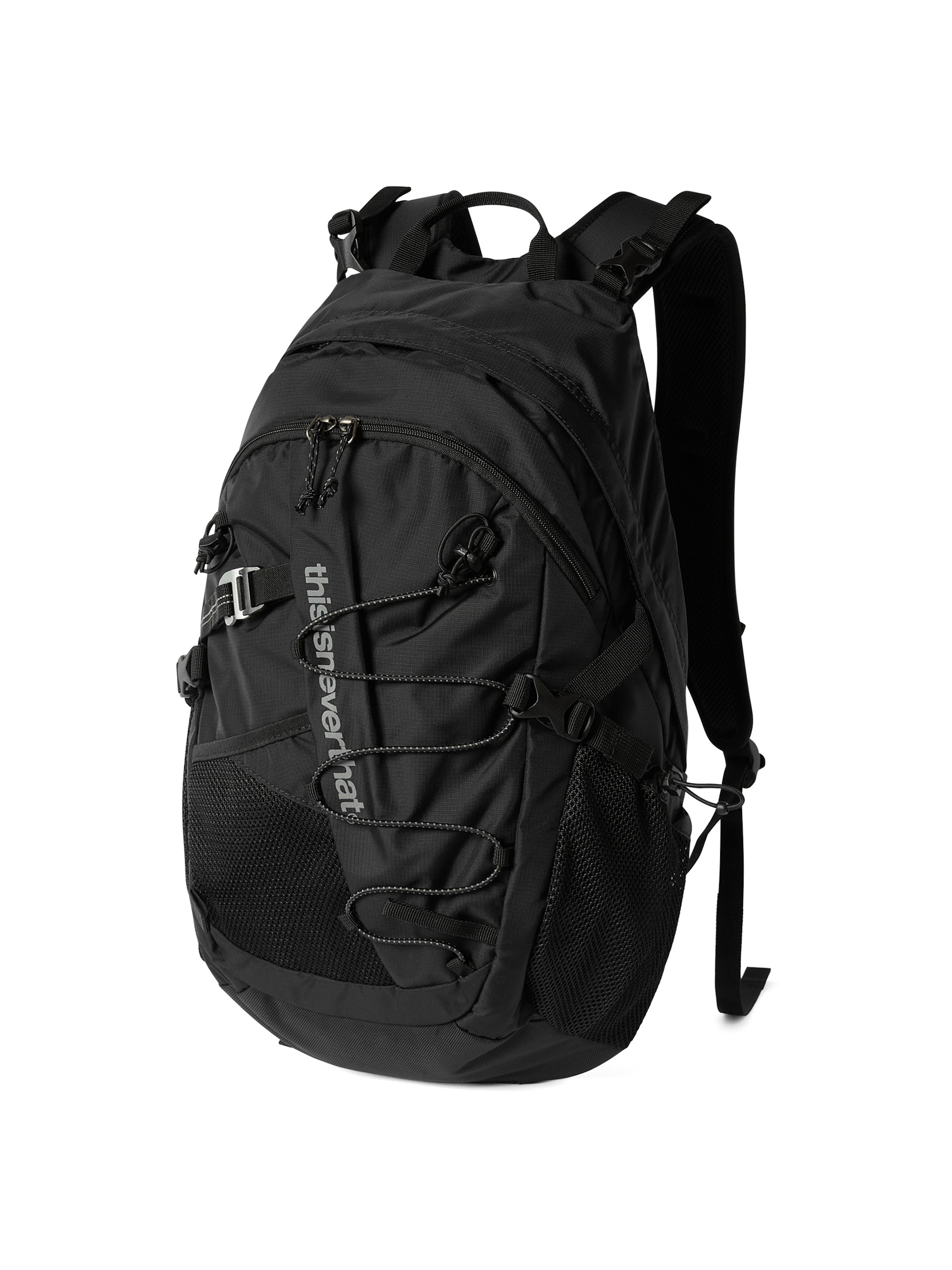 Black thisisneverthat SP-Logo Field Backpack 28, angled front view
