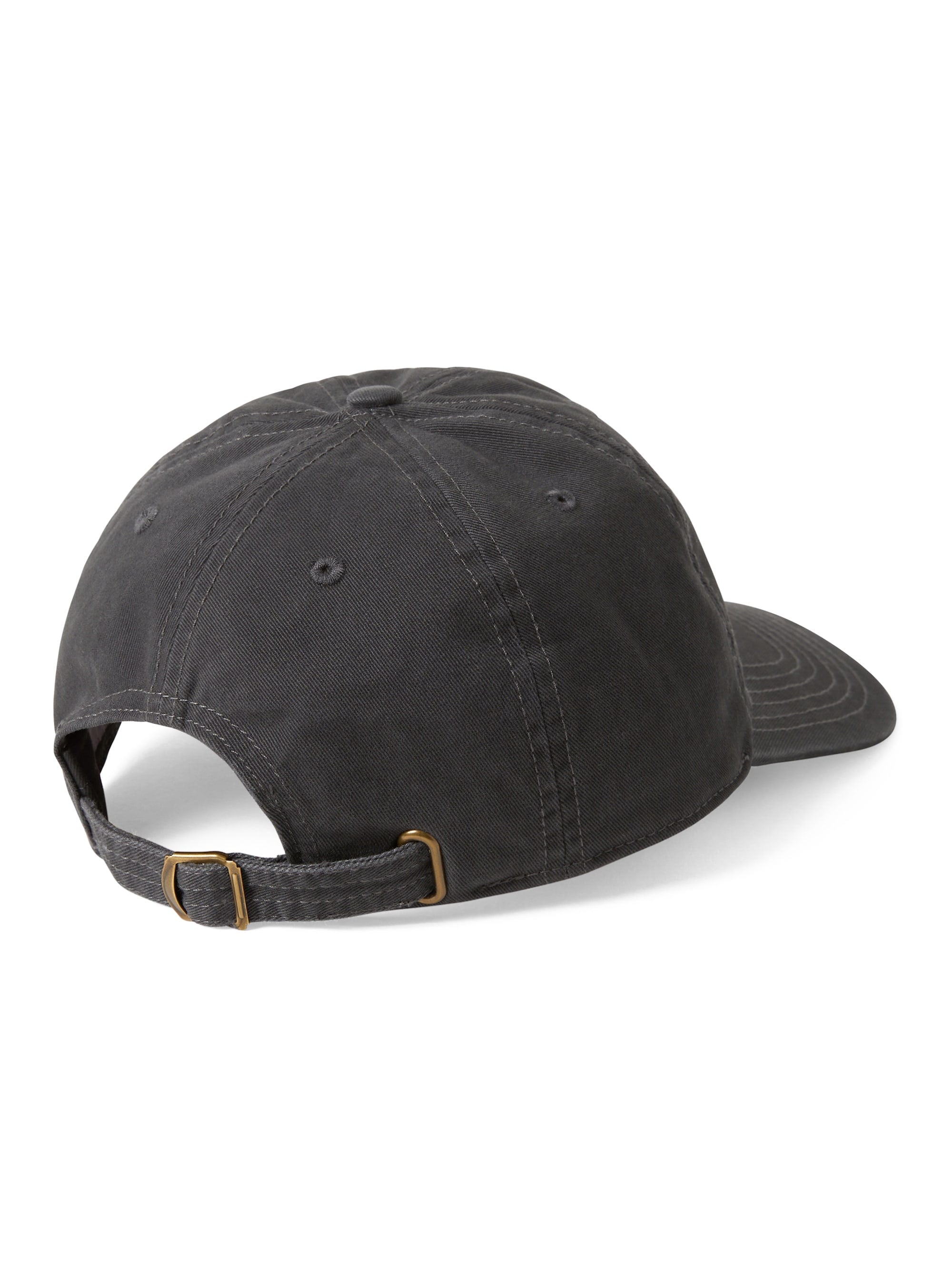 Washed T Logo Cap, Charcoal: rear strap and buckle.